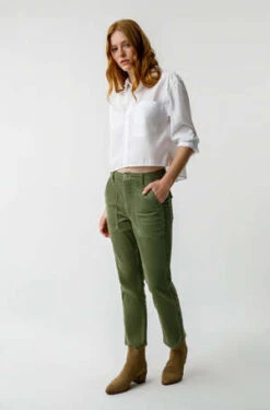 Amo DenimCorduroy Easy Army Trouser - Tea Leaf -ULLA JOHNSON Clothing Shop AMO Denim Easy Army Trouser in Tea Leaf Corduroy 20231004192507 1