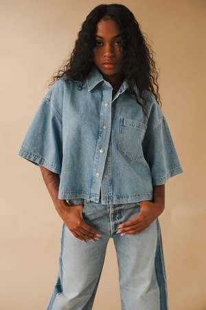 AGOLDEAgolde Rona Box Shirt - Tomorrow 4 AGOLDEAgolde Rona Box Shirt - Tomorrow - Image 2