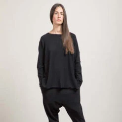 Album Di FamigliaAlbum Di Famiglia Woman Easy Jumper Sweater - JP Black