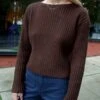 Ali GoldenMerino Ribbed Sweater - Chocolate