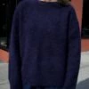 Ali GoldenOversized Mohair Pullover - Blue -ULLA JOHNSON Clothing Shop Ali Golden Oversized Mohair Pullover 20230924221405