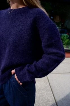 Ali GoldenOversized Mohair Pullover - Blue -ULLA JOHNSON Clothing Shop Ali Golden Oversized Mohair Pullover 20230924221406