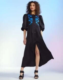 CYNTHIA ROWLEYAnnabelle Cotton Maxi Dress - Black -ULLA JOHNSON Clothing Shop Annabelle Cotton Maxi Dress 20230222224525 2