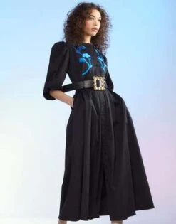 CYNTHIA ROWLEYAnnabelle Cotton Maxi Dress - Black -ULLA JOHNSON Clothing Shop Annabelle Cotton Maxi Dress 20230222224526 1