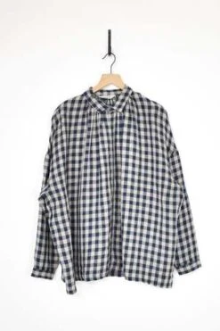 ICHI ANTIQUITESAzumadaki Linen Gingham Shirt - Beige