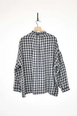 ICHI ANTIQUITESAzumadaki Linen Gingham Shirt - Beige -ULLA JOHNSON Clothing Shop Azumadaki Linen Gingham Shirt Beige 20231014010427 2