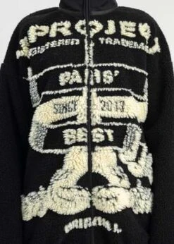 ULLA JOHNSON Clothing Shop -ULLA JOHNSON Clothing Shop BLACK AND WHITE PARIS BEST JACQUARD FLEECE JACKET 20231024095529 1