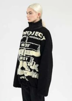 Y/projectParis Best Jacquard Fleece Jacket - Black/White -ULLA JOHNSON Clothing Shop BLACK AND WHITE PARIS BEST JACQUARD FLEECE JACKET 20231024095529 2