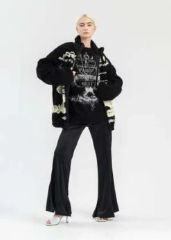 Y/projectParis Best Jacquard Fleece Jacket - Black/White -ULLA JOHNSON Clothing Shop BLACK AND WHITE PARIS BEST JACQUARD FLEECE JACKET 20231024095530 1