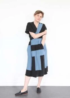 Correll CorrellBecky Dress - Black/Denim -ULLA JOHNSON Clothing Shop Becky Dress Black Denim 20230504191905 2