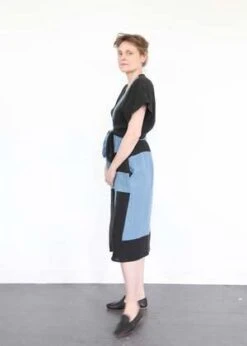 Correll CorrellBecky Dress - Black/Denim -ULLA JOHNSON Clothing Shop Becky Dress Black Denim 20230504191906