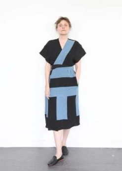 Correll CorrellBecky Dress - Black/Denim -ULLA JOHNSON Clothing Shop Becky Dress Black Denim 20230504191907