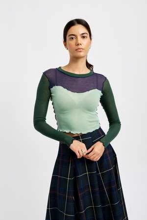 Eliza FaulknerBella Top - Green/Navy 3 Eliza FaulknerBella Top - Green/Navy