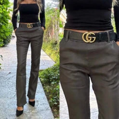 FLOGBevy Flog Nansi Vegan Suede Croc Pants - Green