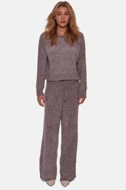 Blue&CreamBillie Chenille Crewneck - Charcoal