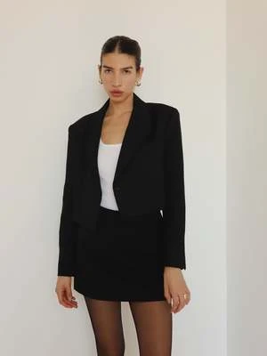 Blossom H CompanyIlli Crop Wool Blazer - Black 4 Blossom H CompanyIlli Crop Wool Blazer - Black - Image 2