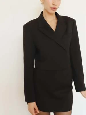 Blossom H CompanyIlli Crop Wool Blazer - Black 6 Blossom H CompanyIlli Crop Wool Blazer - Black - Image 4
