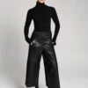 SPRWMNLeather Culotte Pants - Black 1 SPRWMNLeather Culotte Pants - Black -ULLA JOHNSON Clothing Shop Black Leather Culotte Pants 20231020024839