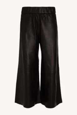 SPRWMNLeather Culotte Pants - Black -ULLA JOHNSON Clothing Shop Black Leather Culotte Pants 20231020024840