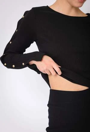 NKCBliss Button Top - Black 5 NKCBliss Button Top - Black - Image 3