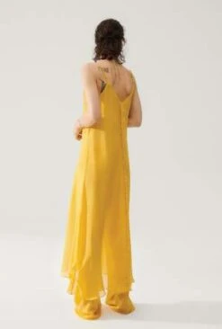 Silk Laundrysilklaundry.com CHIFFON TONI RUFFLE DRESS - GOLDFINCH -ULLA JOHNSON Clothing Shop CHIFFON TONI RUFFLE DRESS GOLDFINCH 20230413025522 2