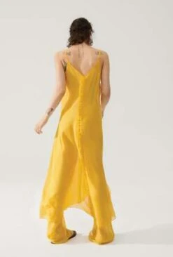 Silk Laundrysilklaundry.com CHIFFON TONI RUFFLE DRESS - GOLDFINCH -ULLA JOHNSON Clothing Shop CHIFFON TONI RUFFLE DRESS GOLDFINCH 20230413025523 1