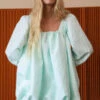 Juliette FabbriCait Balloon Dress - Seafoam Brocade -ULLA JOHNSON Clothing Shop Cait Balloon Dress in Seafoam Brocade 20231101023224