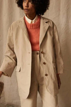 Caron CallahanInness Jacket - Khaki Twill -ULLA JOHNSON Clothing Shop Caron Callahan Inness Jacket Khaki Twill 20230916010406