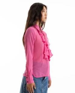 GanniChiffon Ruffle Shirt -ULLA JOHNSON Clothing Shop Chiffon Ruffle Shirt 20231012002058 2