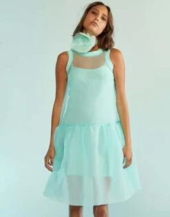 CYNTHIA ROWLEYChloe Organza Dress - Mint -ULLA JOHNSON Clothing Shop Chloe Organza Dress 20230810184917