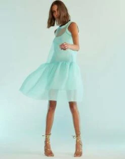 CYNTHIA ROWLEYChloe Organza Dress - Mint -ULLA JOHNSON Clothing Shop Chloe Organza Dress 20230810184918 1