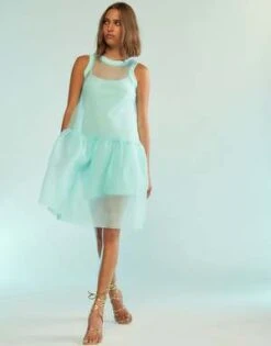 CYNTHIA ROWLEYChloe Organza Dress - Mint -ULLA JOHNSON Clothing Shop Chloe Organza Dress 20230810184918