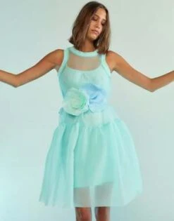 CYNTHIA ROWLEYChloe Organza Dress - Mint -ULLA JOHNSON Clothing Shop Chloe Organza Dress 20230810184918 3