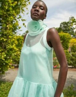 CYNTHIA ROWLEYChloe Organza Dress - Mint -ULLA JOHNSON Clothing Shop Chloe Organza Dress 20230810184919 1