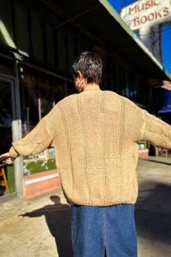 ElanChunky Sweater Cardigan - Brown -ULLA JOHNSON Clothing Shop Chunky Sweater Cardigan 20231102044603 1