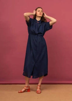 Penny SageCoastal Shirt Dress - Biro Blue -ULLA JOHNSON Clothing Shop Coastal Shirt Dress Biro Blue 20230920002858