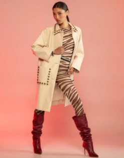 CYNTHIA ROWLEYStudded Vegan Leather Coat -ULLA JOHNSON Clothing Shop Cynthia Rowley Studded Vegan Leather Coat 20231013183403 2