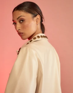 CYNTHIA ROWLEYStudded Vegan Leather Coat -ULLA JOHNSON Clothing Shop Cynthia Rowley Studded Vegan Leather Coat 20231013183407