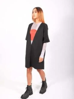 MM6 Maison MargielaDeep V T-shirt Dress - Black -ULLA JOHNSON Clothing Shop Deep V T shirt Dress in Black by MM6 Maison Margiela 20231018194556 2