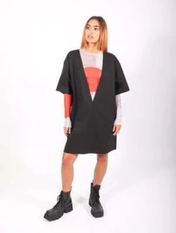 MM6 Maison MargielaDeep V T-shirt Dress - Black