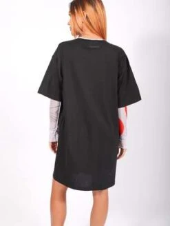 MM6 Maison MargielaDeep V T-shirt Dress - Black -ULLA JOHNSON Clothing Shop Deep V T shirt Dress in Black by MM6 Maison Margiela 20231018194557