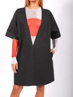 MM6 Maison MargielaDeep V T-shirt Dress - Black -ULLA JOHNSON Clothing Shop Deep V T shirt Dress in Black by MM6 Maison Margiela 20231018194558