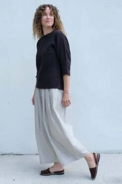 Black CraneDolman Top - Graphite -ULLA JOHNSON Clothing Shop Dolman Top Graphite 20230901190412