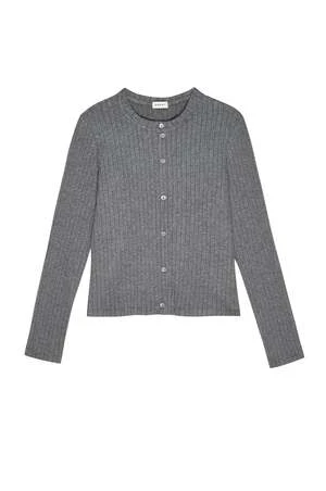 Donni.Sweater Rib Cardi - Charcoal Grey 3 Donni.Sweater Rib Cardi - Charcoal Grey