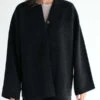 Lauren ManoogianDouble Knit Jacket - Black Melange -ULLA JOHNSON Clothing Shop Double Knit Jacket in Black Melange 20230926004019