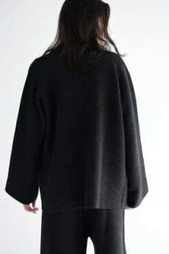 Lauren ManoogianDouble Knit Jacket - Black Melange -ULLA JOHNSON Clothing Shop Double Knit Jacket in Black Melange 20230926004020 2