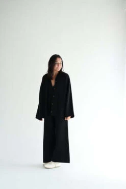 Lauren ManoogianDouble Knit Jacket - Black Melange -ULLA JOHNSON Clothing Shop Double Knit Jacket in Black Melange 20230926004020 3