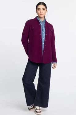 Heidi SaysDouble Knit Shacket - Plum