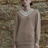 PureCashmere NYCDouble V Neck Sweater - Camel 1 PureCashmere NYCDouble V Neck Sweater - Camel -ULLA JOHNSON Clothing Shop Double V Neck Sweater Camel 20230925213506