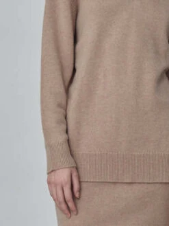 PureCashmere NYCDouble V Neck Sweater - Camel -ULLA JOHNSON Clothing Shop Double V Neck Sweater Camel 20230925213507 2